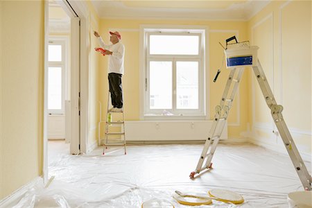 painting, drop cloth - Man Painting Stock Photo - Rights-Managed, Code: 700-02289369