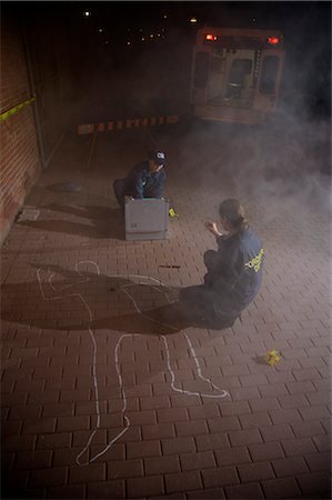 police officer full body - Police Investigators at Crime Scene, Toronto, Ontario, Canada Stock Photo - Rights-Managed, Code: 700-02348295