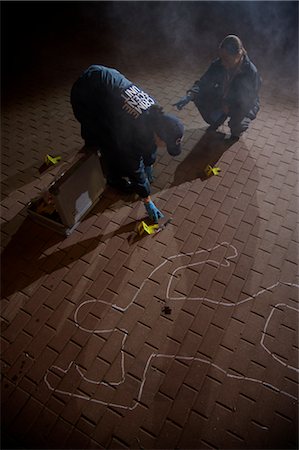 evidence - Police Officers at Crime Scene, Toronto, Ontario, Canada Stock Photo - Rights-Managed, Code: 700-02348296