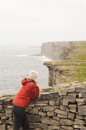 Woman at Dun Aengus Fort, Inishmor, Aran Islands, County Galway, Ireland Stock Photo - Rights-Managed, Code: 700-02348671