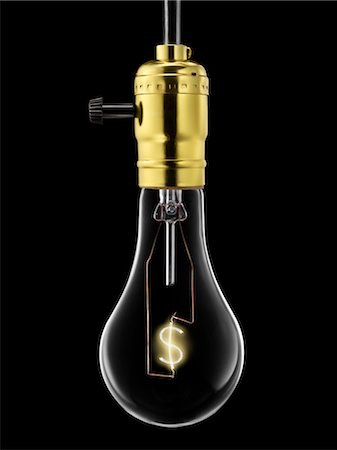 Lightbulb with Dollar Sign Filament Stock Photo - Rights-Managed, Code: 700-02377606