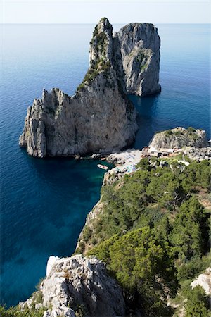 Overview of Faraglioni Rocks, Gulf of Naples, Capri, Italy Stock Photo - Rights-Managed, Code: 700-02371325