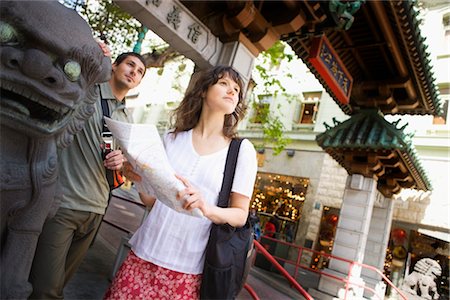 Couple with Map, China Town, San Francisco, California, USA Stock Photo - Rights-Managed, Code: 700-02385999
