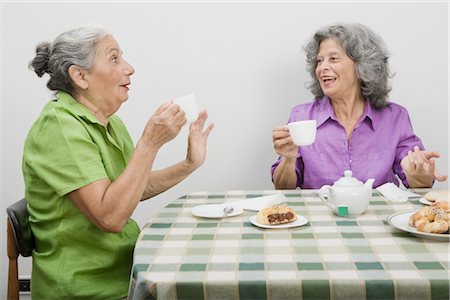 senior women chat - Two Women Having Tea Stock Photo - Rights-Managed, Code: 700-02461364