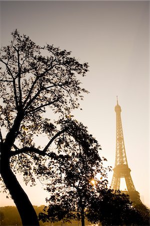 paris french sun set - Eiffel Tower at Sunrise, Paris, France Stock Photo - Rights-Managed, Code: 700-02463555