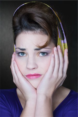 Portrait of Woman Looking Worried Stock Photo - Rights-Managed, Code: 700-02637535