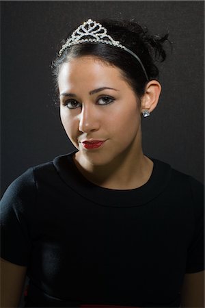 Portrait of Woman Wearing a Tiara Stock Photo - Rights-Managed, Code: 700-02637579