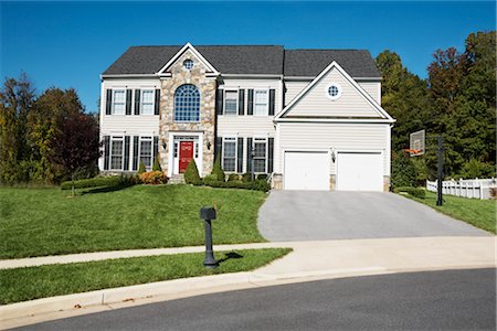 suburban house exterior not people - Exterior of House Stock Photo - Rights-Managed, Code: 700-02637869
