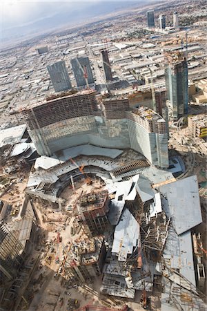 simsearch:700-02633802,k - Aerial View of Construction of CityCenter Las Vegas, Las Vegas, Nevada, USA Stock Photo - Rights-Managed, Code: 700-02633809