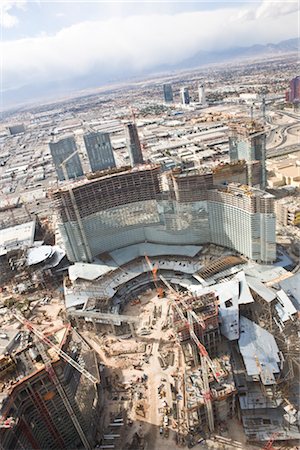 simsearch:700-02633802,k - Aerial View of Construction of CityCenter Las Vegas, Las Vegas, Nevada, USA Stock Photo - Rights-Managed, Code: 700-02633810