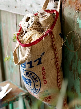 Canvas Bag of Spools of String Stock Photo - Rights-Managed, Code: 700-02669203