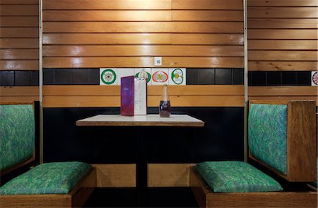 diner interior without people photos - Restaurant Booth, Barry, South Wales Stock Photo - Rights-Managed, Code: 700-02669378