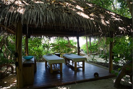 exclusive (private) - Beach Spa and Massage Tables at Eco-Resort, North Male Atoll, Maldives Stock Photo - Rights-Managed, Code: 700-02670144