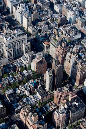 skyscrapers morning - Aerial View of Manhattan at Sunrise, Upper East Side, New York City, New York, USA Stock Photo - Rights-Managed, Code: 700-02670178