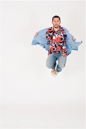 eccentric white background - Man Jumping Stock Photo - Rights-Managed, Code: 700-02670647