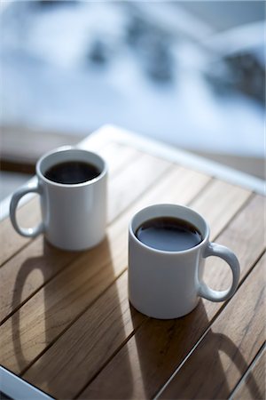 Coffee Mugs on Deck, Whistler, British Columbia, Canada Stock Photo - Rights-Managed, Code: 700-02685989