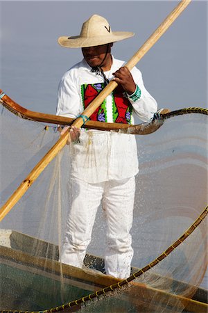 Butterfly Fisherman, Patzcuaro, Lake Patzcuaro, Michoacan, Mexico Stock Photo - Rights-Managed, Code: 700-02694246