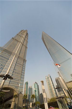 simsearch:700-00556416,k - Looking Up at the Jin Mao Tower on the Left and the Shanghai World Financial Center on the Right, Shanghai, China Stock Photo - Rights-Managed, Code: 700-02700790