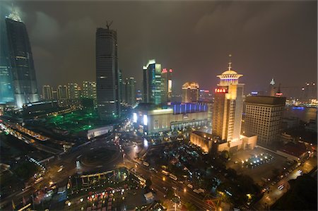 shanghai cityscape - Shanghai at Night, China Stock Photo - Rights-Managed, Code: 700-02700824