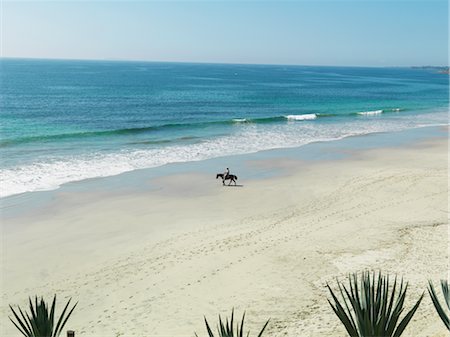 Man Horseback Riding by the Ocean, Mexico Stock Photo - Rights-Managed, Code: 700-02702722