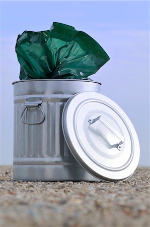 dustbin with waste material - Garbage Can Stock Photo - Rights-Managed, Code: 700-02756516