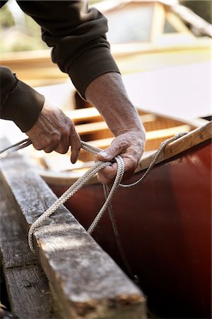 Securing Boat to Dock, Temagami, Ontario, Canada Stock Photo - Rights-Managed, Code: 700-02833465