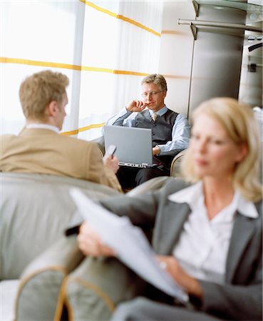 Business People Waiting in Airport Lounge Stock Photo - Rights-Managed, Code: 700-02887148