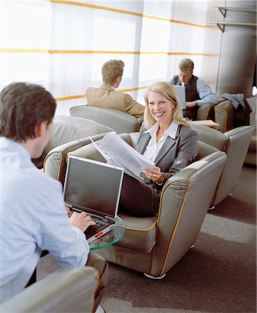 executive in the chair - Business People Waiting in Airport Lounge Stock Photo - Rights-Managed, Code: 700-02887158