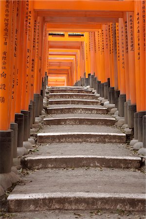 Torii Gates, Fushimi Inari Taisha, Fushimi, Kyoto, Kyoto Prefecture, Kansai, Honshu, Japan Stock Photo - Rights-Managed, Code: 700-02887276