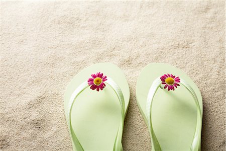flip flop sandals - Flip Flops on the Beach Stock Photo - Rights-Managed, Code: 700-02913155