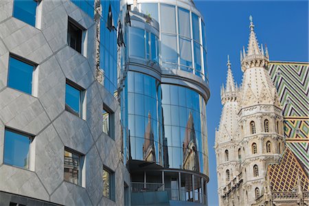 places in vienna - St Stephen's Cathedral and Haas House, Vienna, Austria Stock Photo - Rights-Managed, Code: 700-02935545