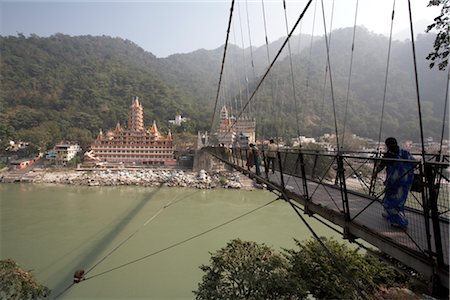 rishikesh - Lakshman Jhula Bridge over Ganges River, Rishikesh, Uttarakhand, India Stock Photo - Rights-Managed, Code: 700-02957953