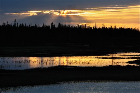 peace silhouette in black - Sunset over Lake, Lapland, Finland Stock Photo - Rights-Managed, Code: 700-02967658