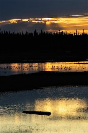 peace silhouette in black - Sunset over Lake, Lapland, Finland Stock Photo - Rights-Managed, Code: 700-02967659