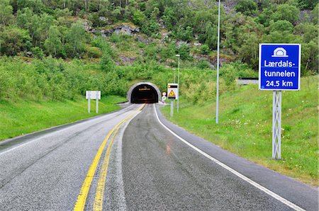 road sign empty - Entrance to Laerdalstunnelen, Norway Stock Photo - Rights-Managed, Code: 700-02967677