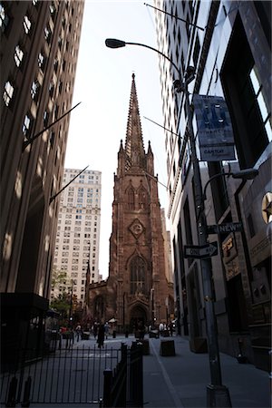 Trinity Church and Wall Street, New York City, New York, USA Stock Photo - Rights-Managed, Code: 700-03017160
