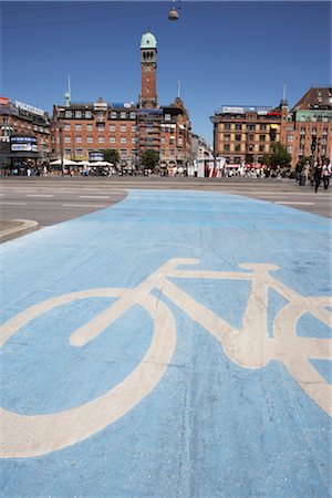 Bicycle Lane, Copenhagen, North Sealand, Denmark Foto de stock - Con derechos protegidos, Código: 700-03017811