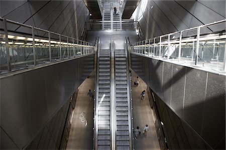 steps high angle - Escalator in Subway Station Stock Photo - Rights-Managed, Code: 700-03017820