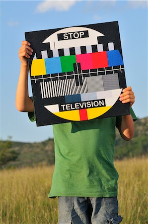 person protest - Child Holding a Sign That Says Stop Television Stock Photo - Rights-Managed, Code: 700-03053992