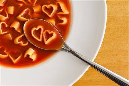 Soup with Heart Shaped Pasta Stock Photo - Rights-Managed, Code: 700-03067904