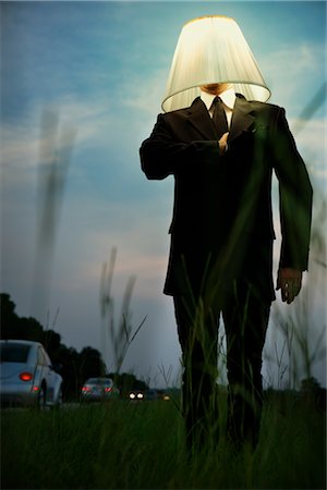 Businessman Wearing Lampshade Stock Photo - Rights-Managed, Code: 700-03075214