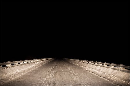 Snow Covered Bridge at Night, Prince George, British Columbia, Canada Stock Photo - Rights-Managed, Code: 700-03075795