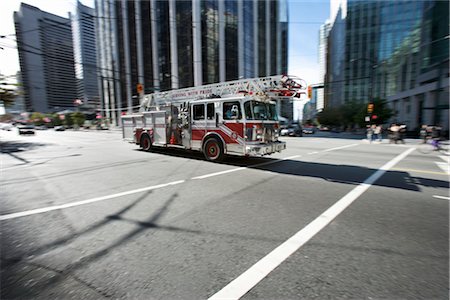 street crossing - Fire Truck, Vancouver, British Columbia, Canada Stock Photo - Rights-Managed, Code: 700-03230269