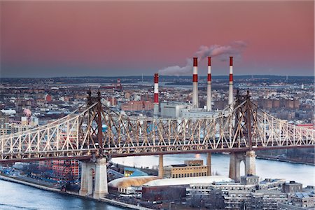 emission - Queensborough Bridge and Ravenswood Keyspan Power Plant, Queens, New York City, New York, USA Stock Photo - Rights-Managed, Code: 700-03240542