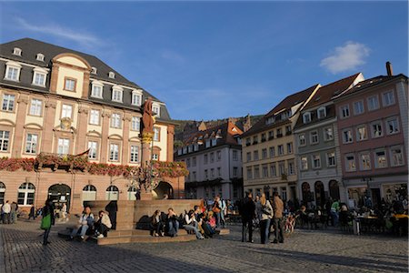 famous places in germany - Town Hall and Market Square, Heidelberg, Baden-Wurttemberg, Germany Stock Photo - Rights-Managed, Code: 700-03243969