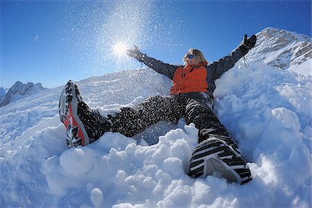 Teenager Playing in Snow, Zugspitze, Bavaria, Germany Stock Photo - Rights-Managed, Code: 700-03298845