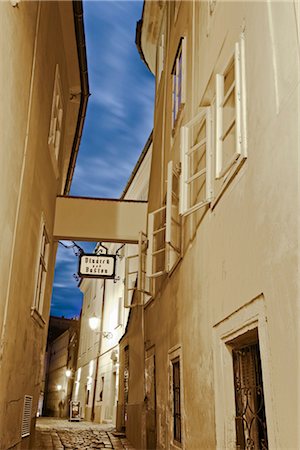 evening europe street - Street, Old Town, Bratislava, Slovakia Stock Photo - Rights-Managed, Code: 700-03290185