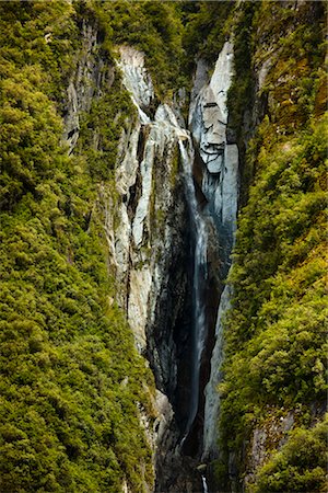 Waterfall, Franz Josef Glacier, South Island, New Zealand Stock Photo - Rights-Managed, Code: 700-03333643