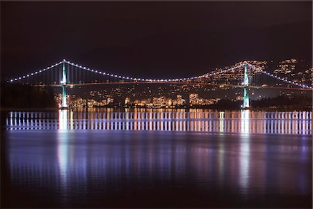 simsearch:700-03368682,k - Lion's Gate Bridge, Vancouver, British Columbia, Canada Stock Photo - Rights-Managed, Code: 700-03368683