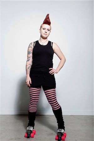 punk - Portrait of Woman on Roller Skates Stock Photo - Rights-Managed, Code: 700-03368819